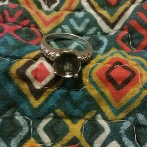 Sterling silver 2 carat mystic topaz with diamond